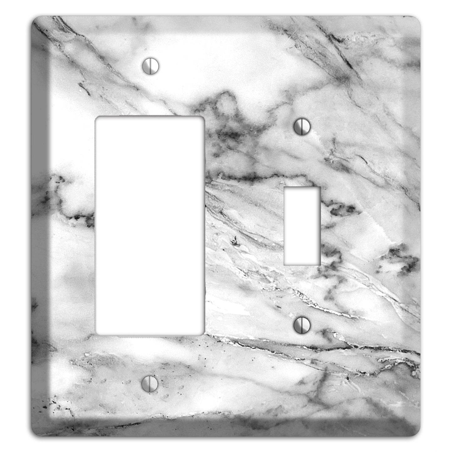 Black and White marble Rocker / Toggle Wallplate