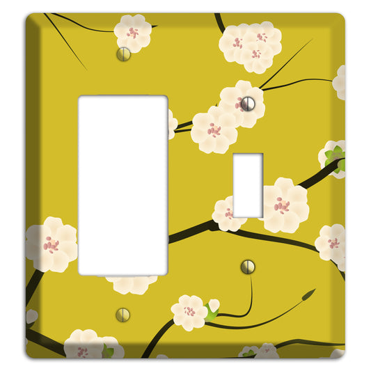 Yellow Chery Blossoms Rocker / Toggle Wallplate