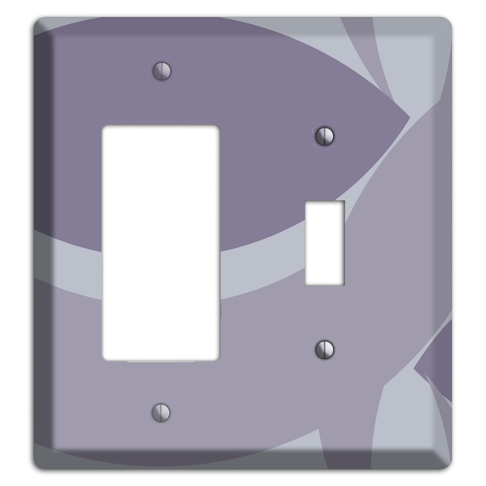 Grey and Lavender Abstract Rocker / Toggle Wallplate
