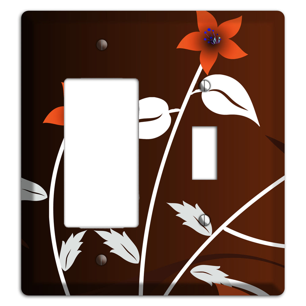 Black and Red Double Sprig Rocker / Toggle Wallplate