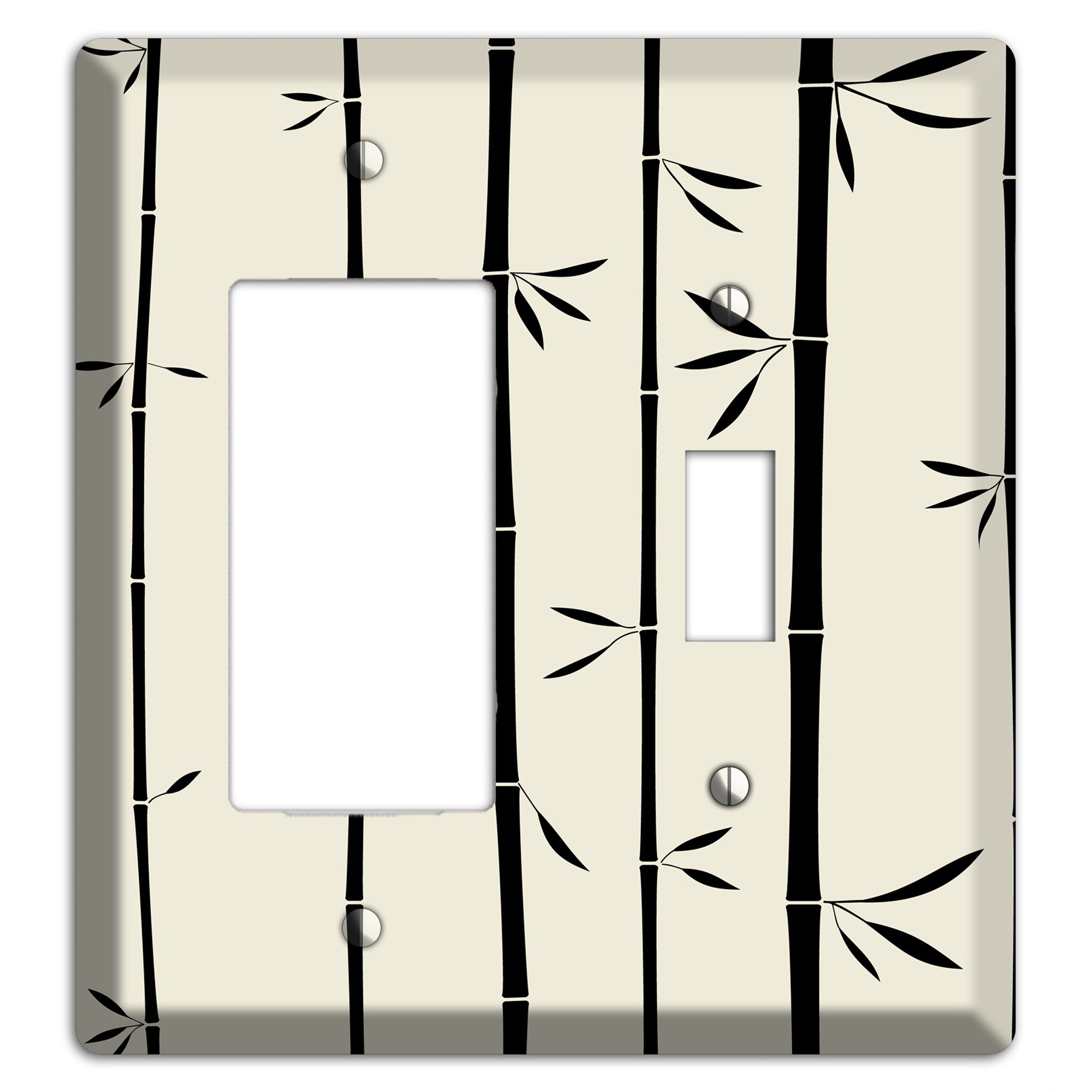 Beige Bamboo Rocker / Toggle Wallplate