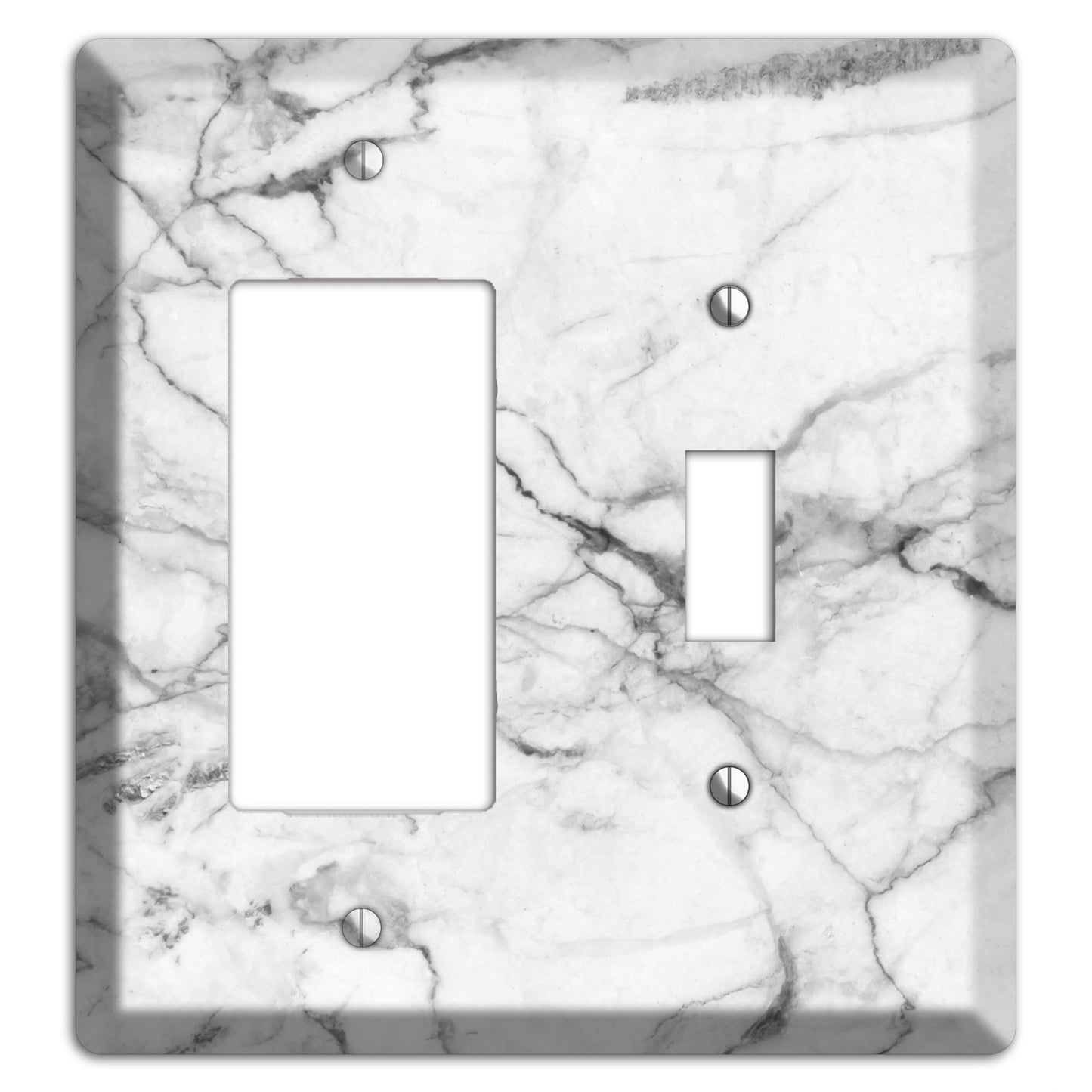 White and Gray Marble Rocker / Toggle Wallplate