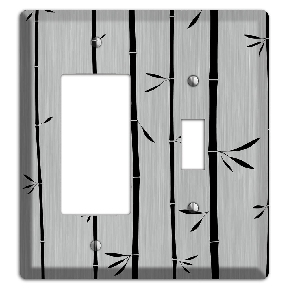 Bamboo Stainless Steel Rocker / Toggle Wallplate