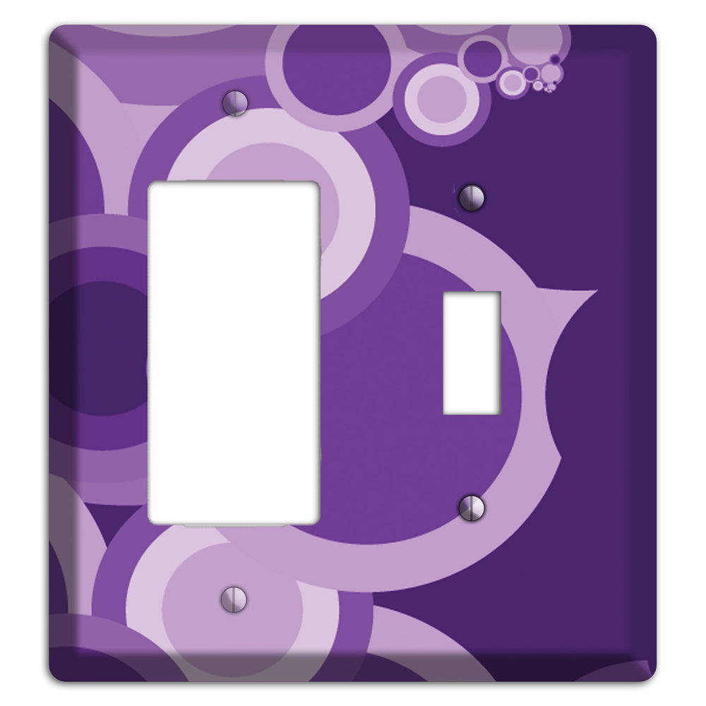 Purple Circles Rocker / Toggle Wallplate