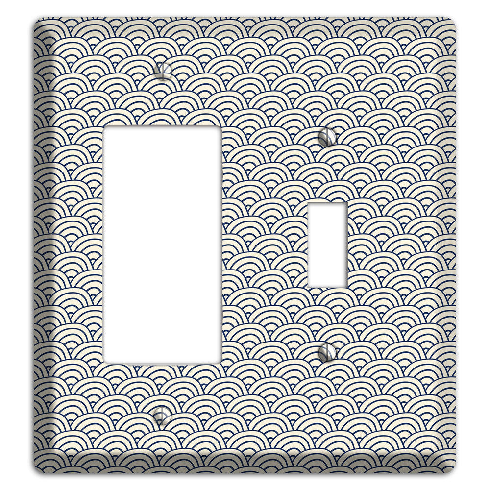 Beige Scallop Print Rocker / Toggle Wallplate