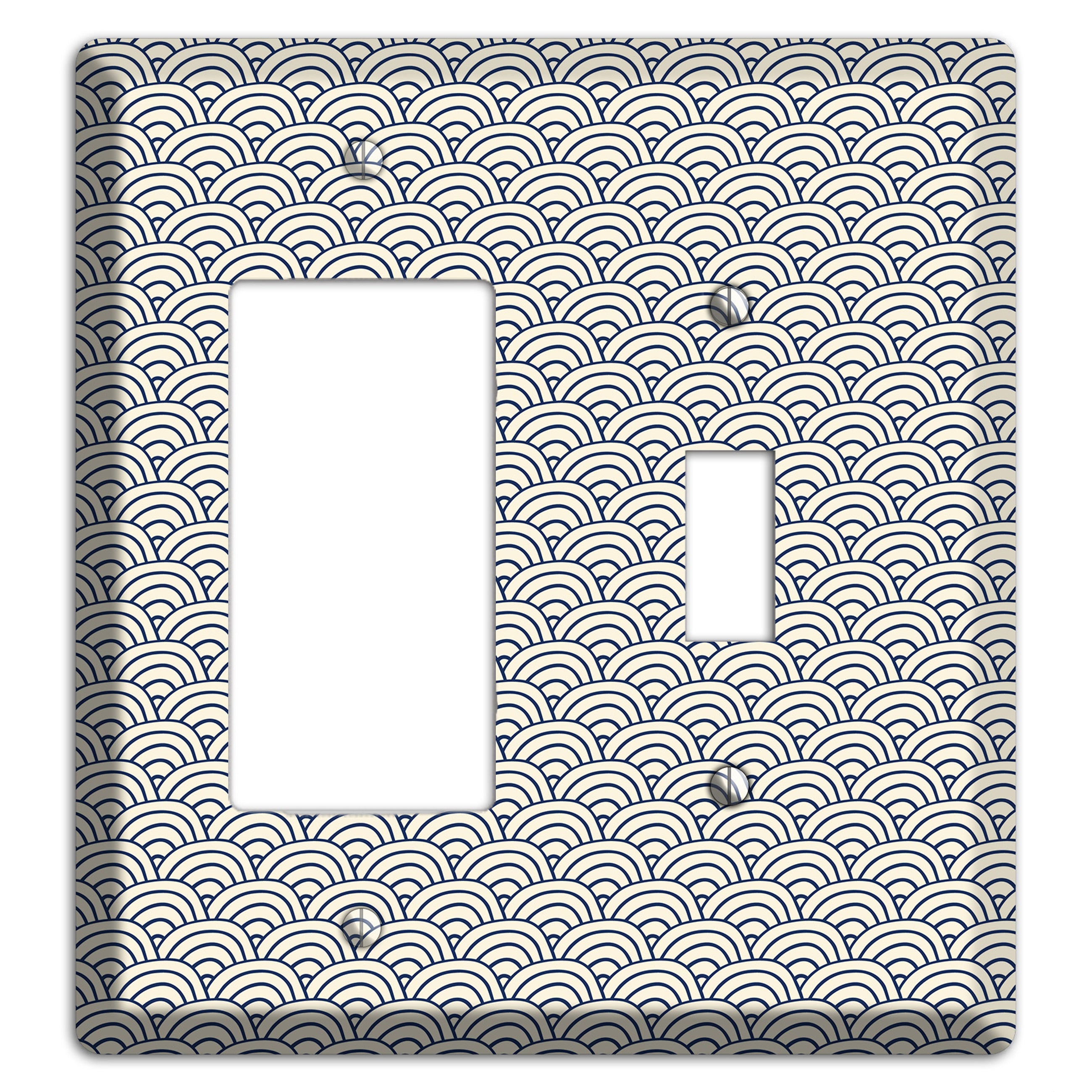 Beige Scallop Print Rocker / Toggle Wallplate