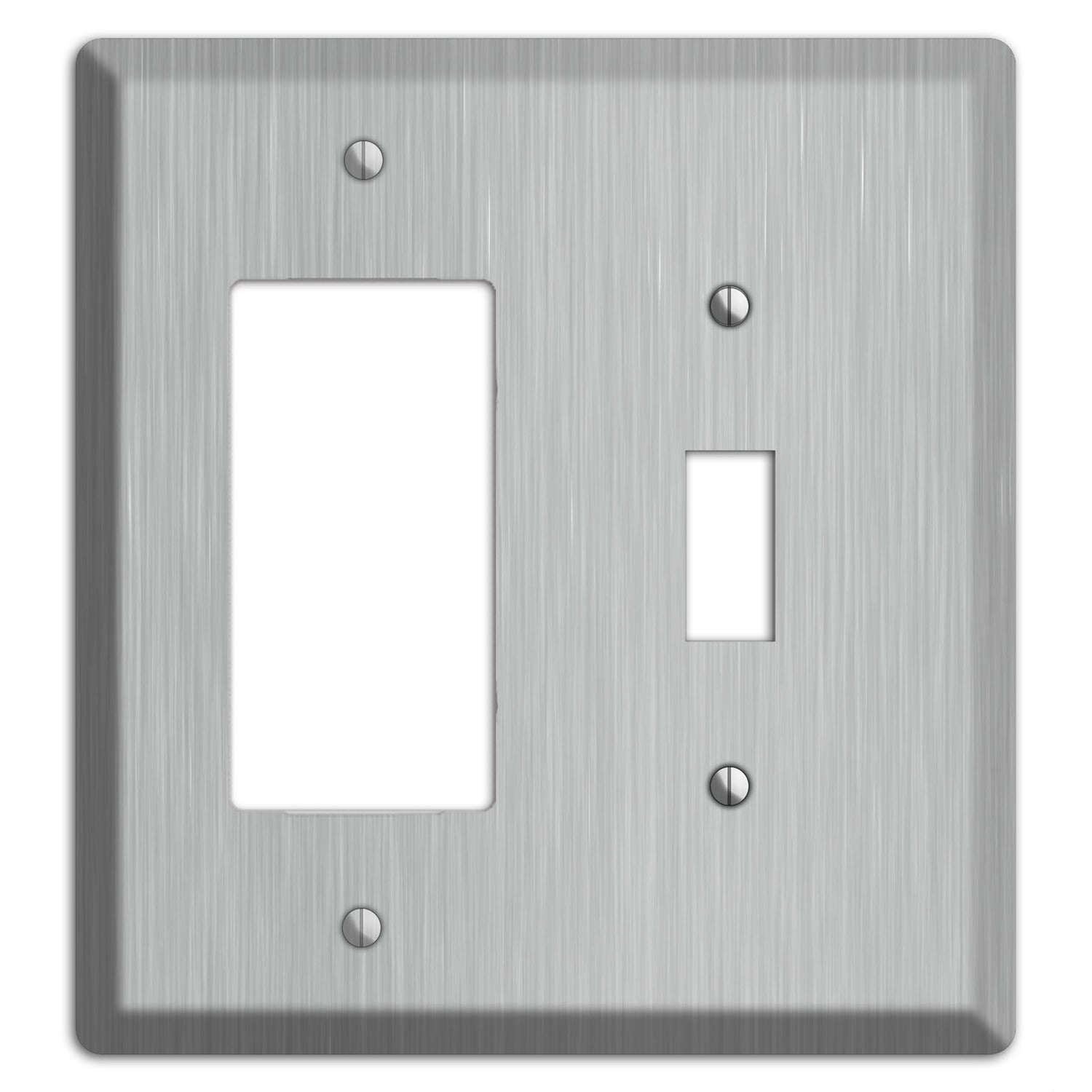 Brushed Stainless Steel Rocker / Toggle Wallplate