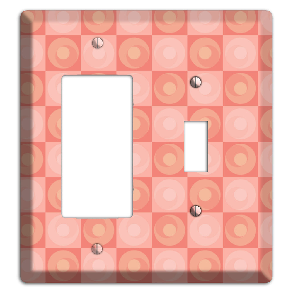 Pink Tiled Circles Rocker / Toggle Wallplate