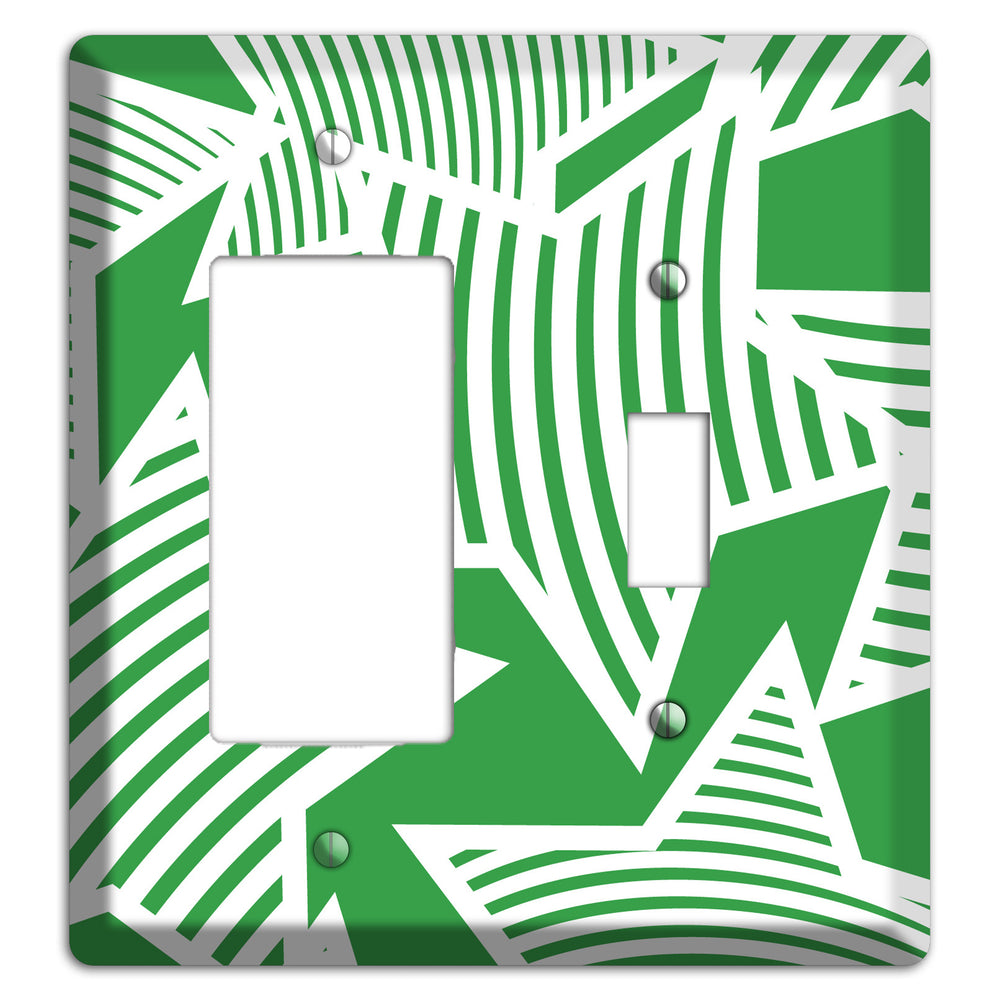 Green with Large White Stars Rocker / Toggle Wallplate