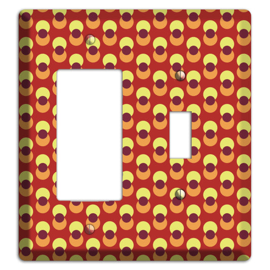 Red Yellow Coral Overlain Dots Rocker / Toggle Wallplate