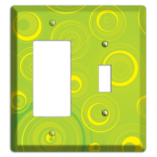 Green-yellow Circles Rocker / Toggle Wallplate