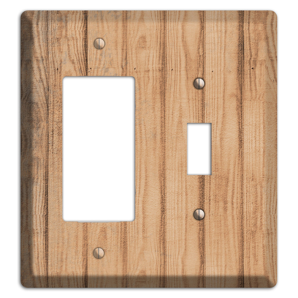 Tan Weathered Wood Rocker / Toggle Wallplate
