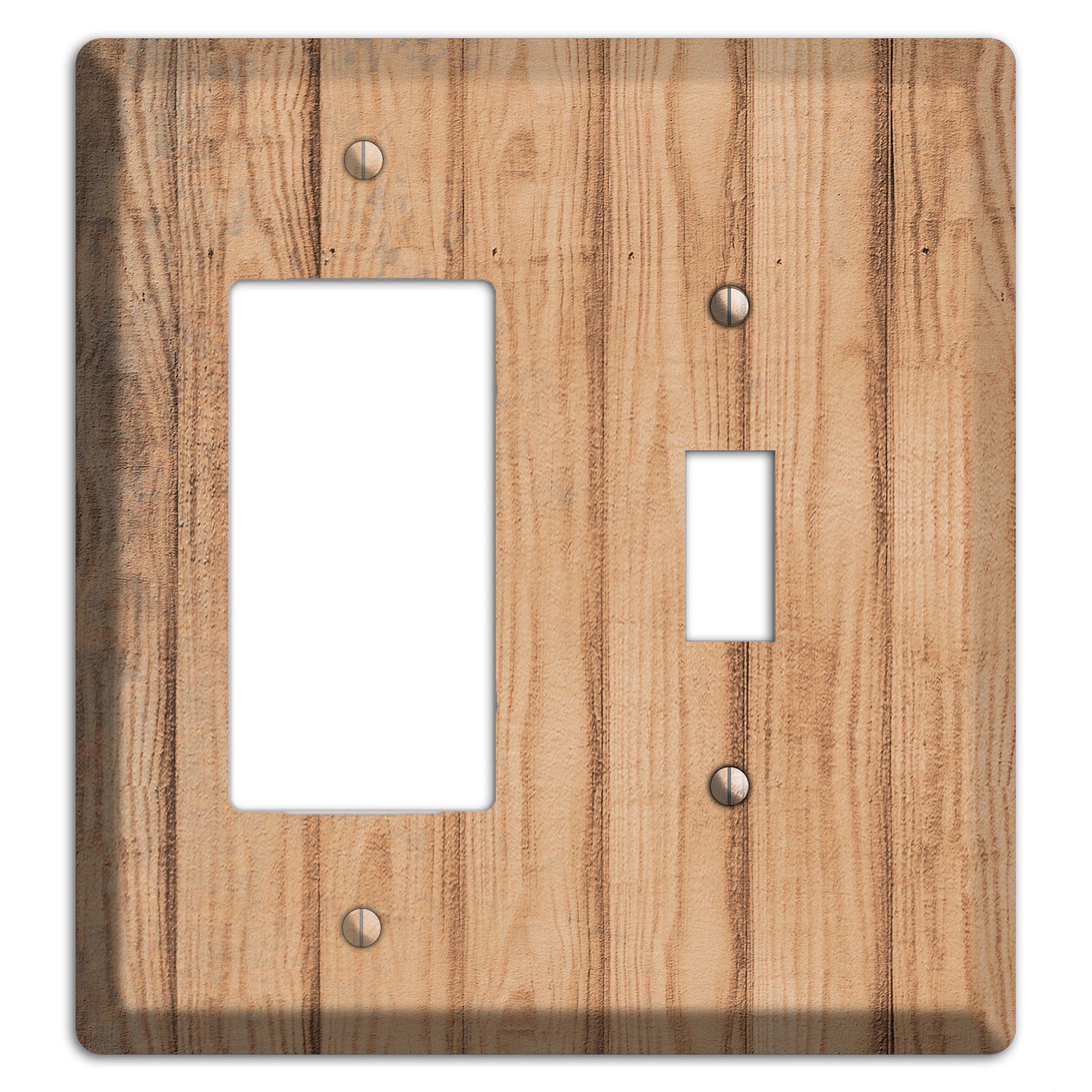 Tan Weathered Wood Rocker / Toggle Wallplate