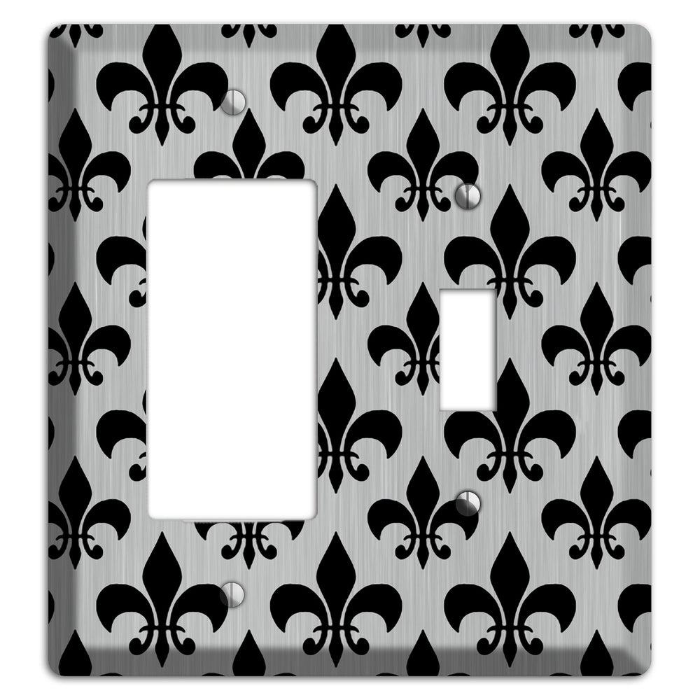 Fleur de Lis Stainless Steel Rocker / Toggle Wallplate