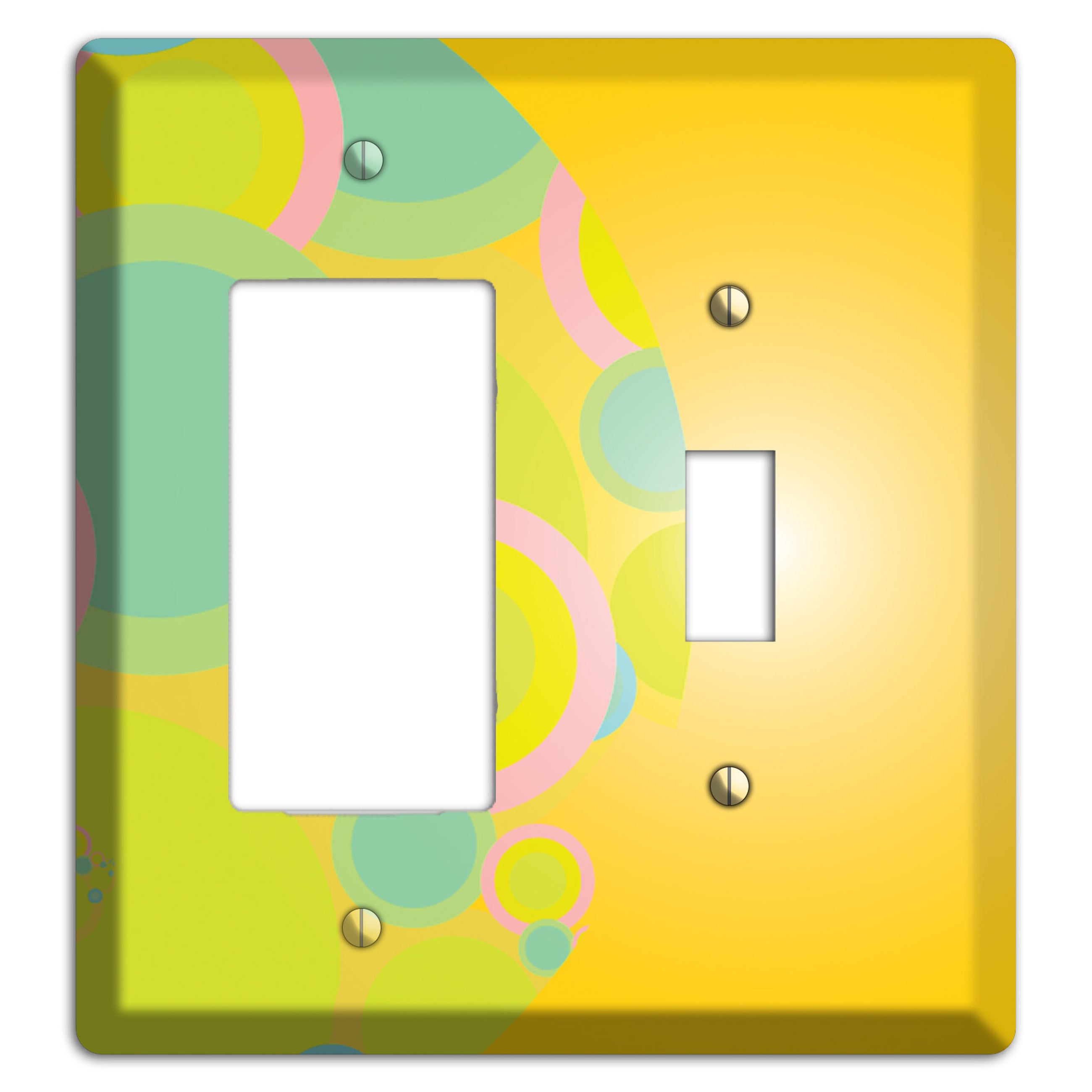 Yellow Circles Rocker / Toggle Wallplate