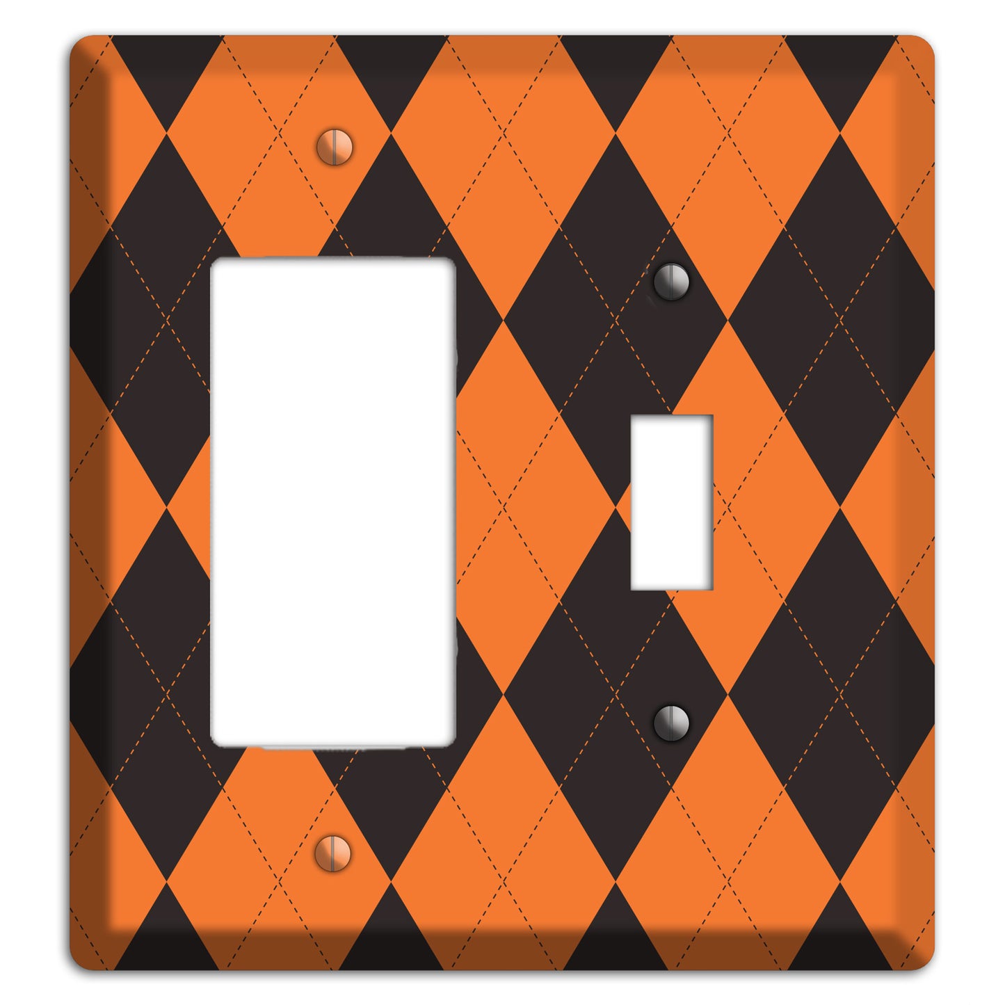 Orange Argyle Rocker / Toggle Wallplate