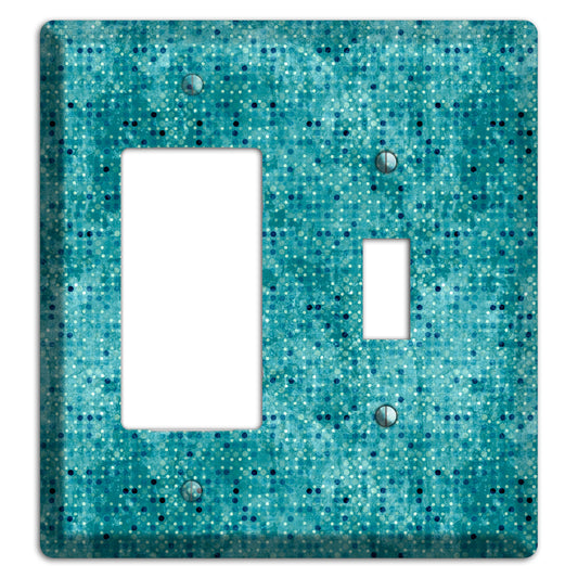 Turquoise Grunge Small Tile Rocker / Toggle Wallplate