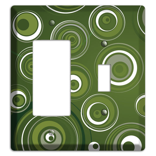 Green Circles Rocker / Toggle Wallplate
