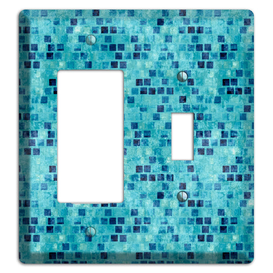 Turquoise Grunge Tile Rocker / Toggle Wallplate