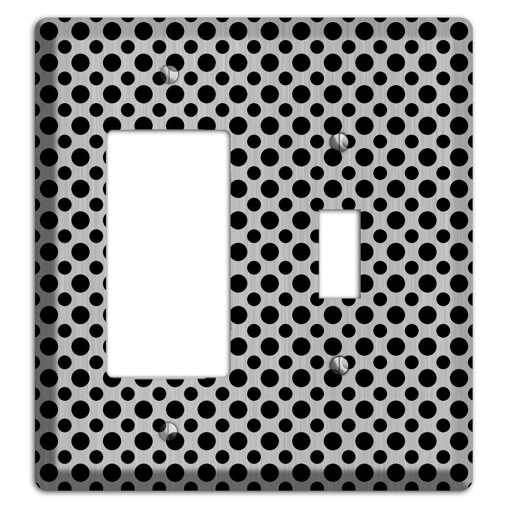 Multi Small Polka Dots Stainless Steel Rocker / Toggle Wallplate