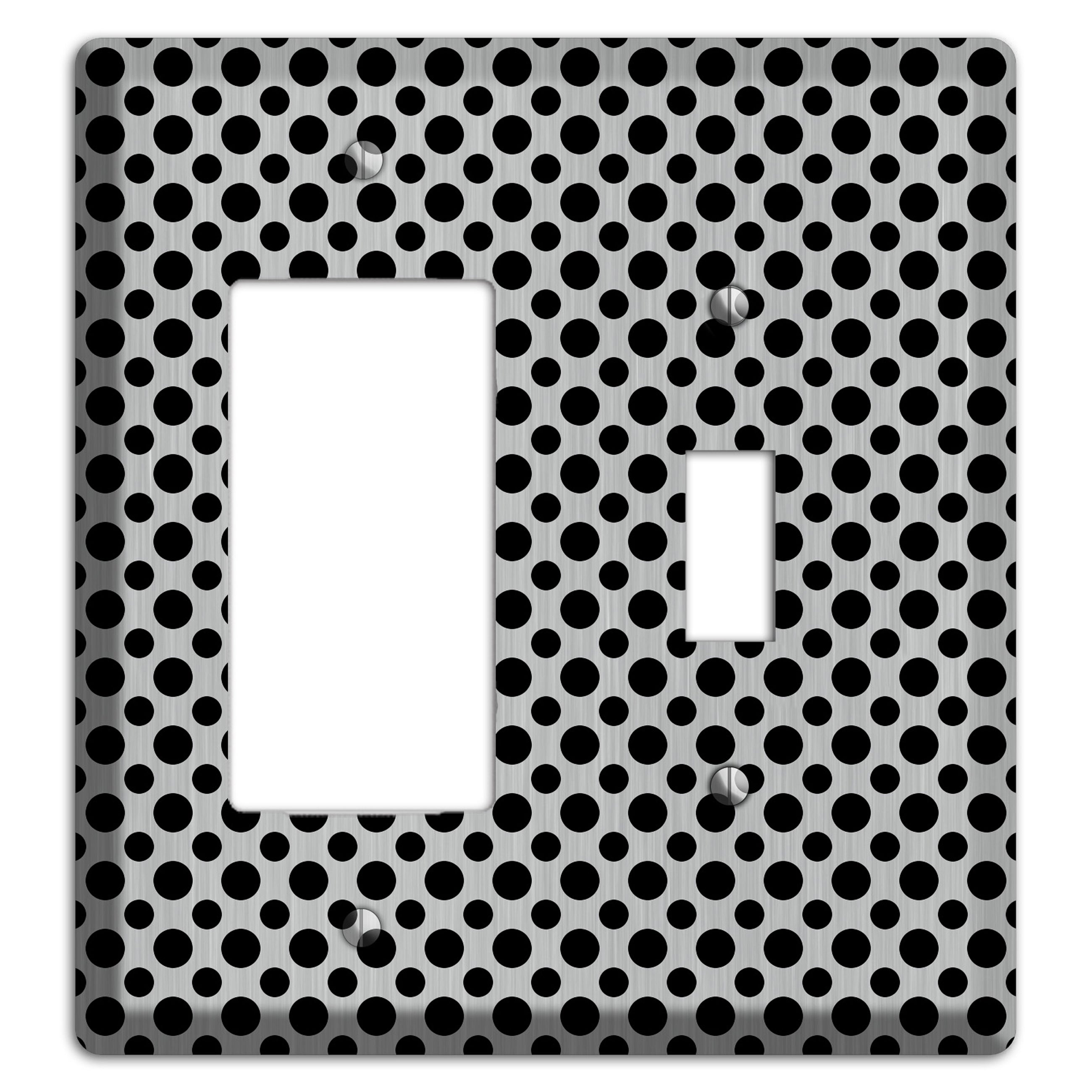 Multi Small Polka Dots Stainless Rocker / Toggle Wallplate