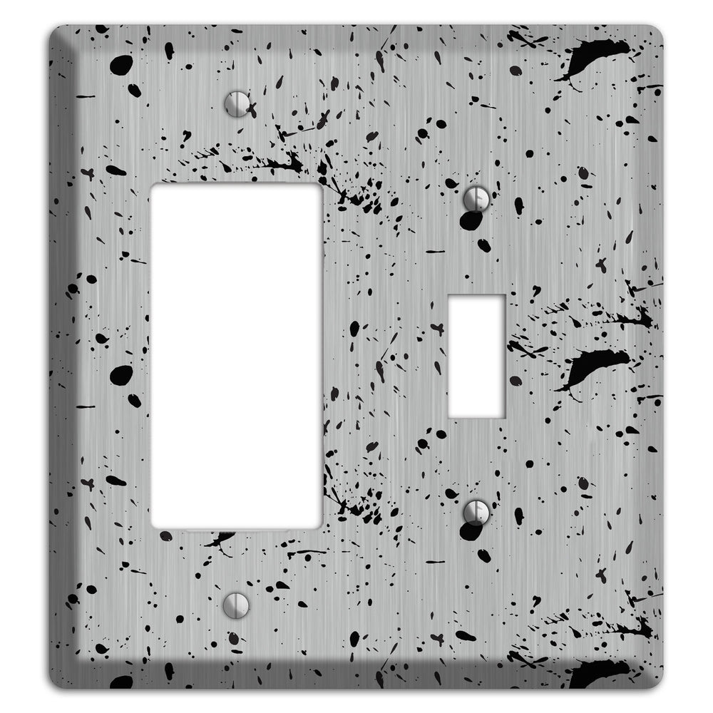 Ink Splash 5 Stainless Steel Rocker / Toggle Wallplate