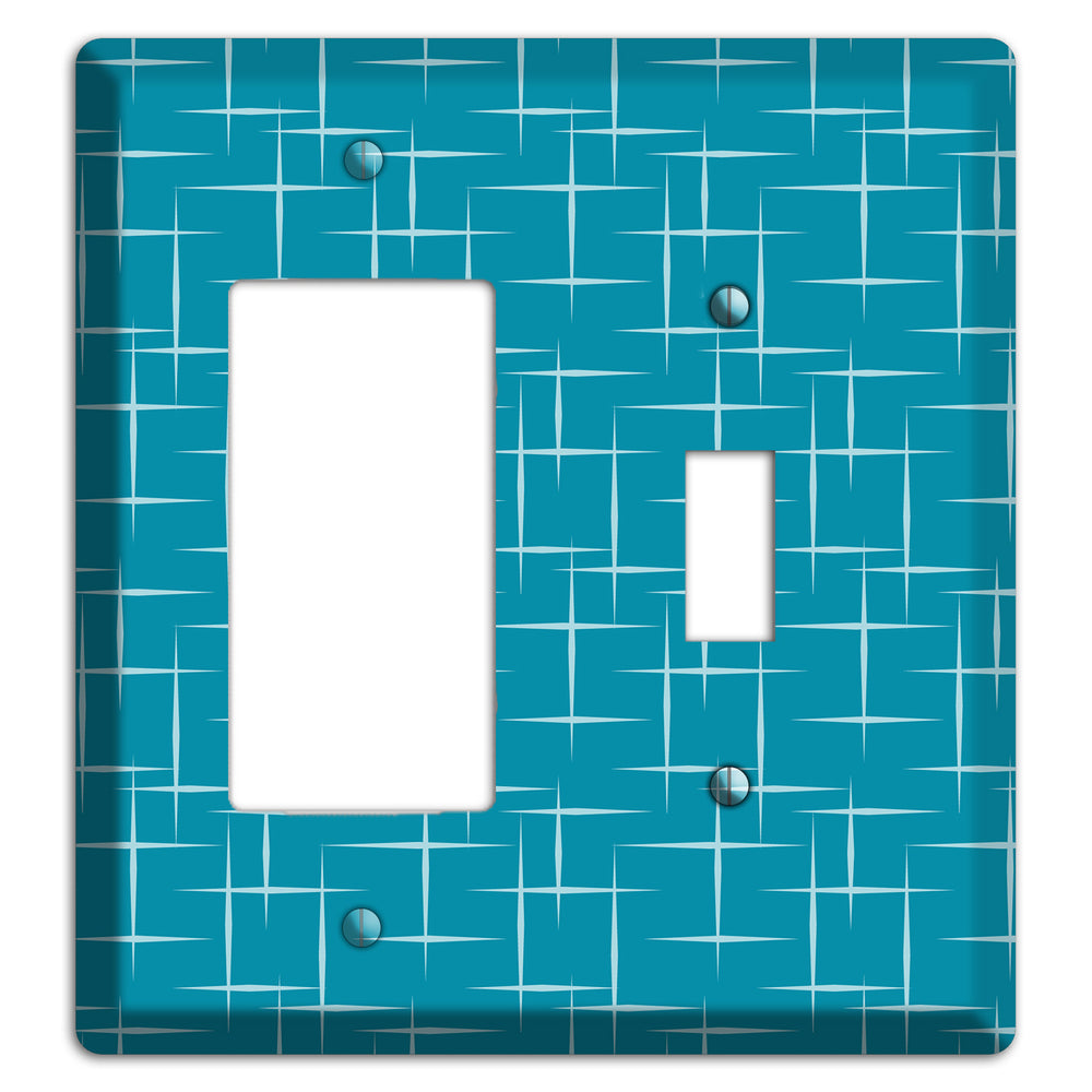 Blue Atom Burst Rocker / Toggle Wallplate