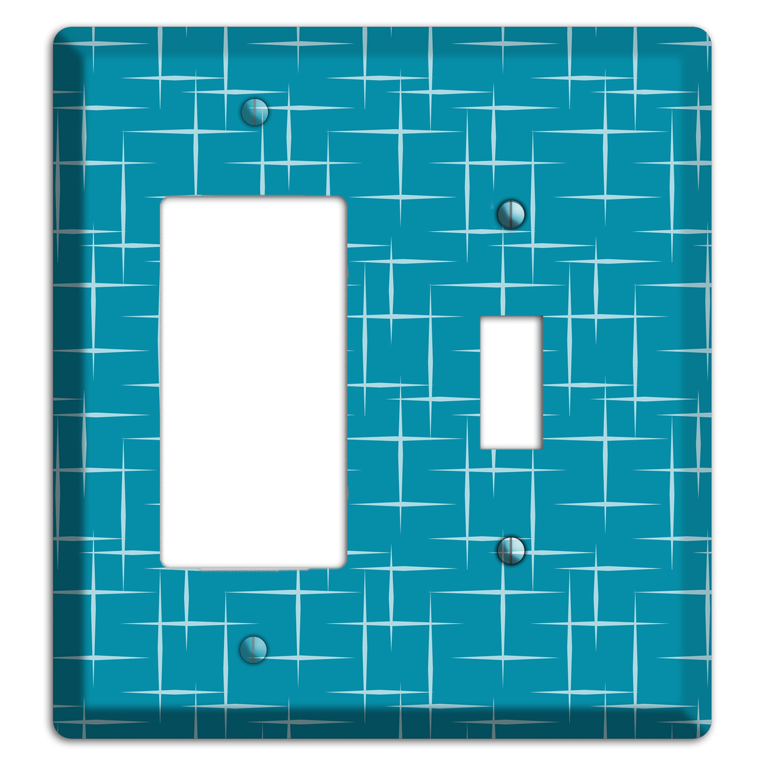 Blue Atom Burst Rocker / Toggle Wallplate