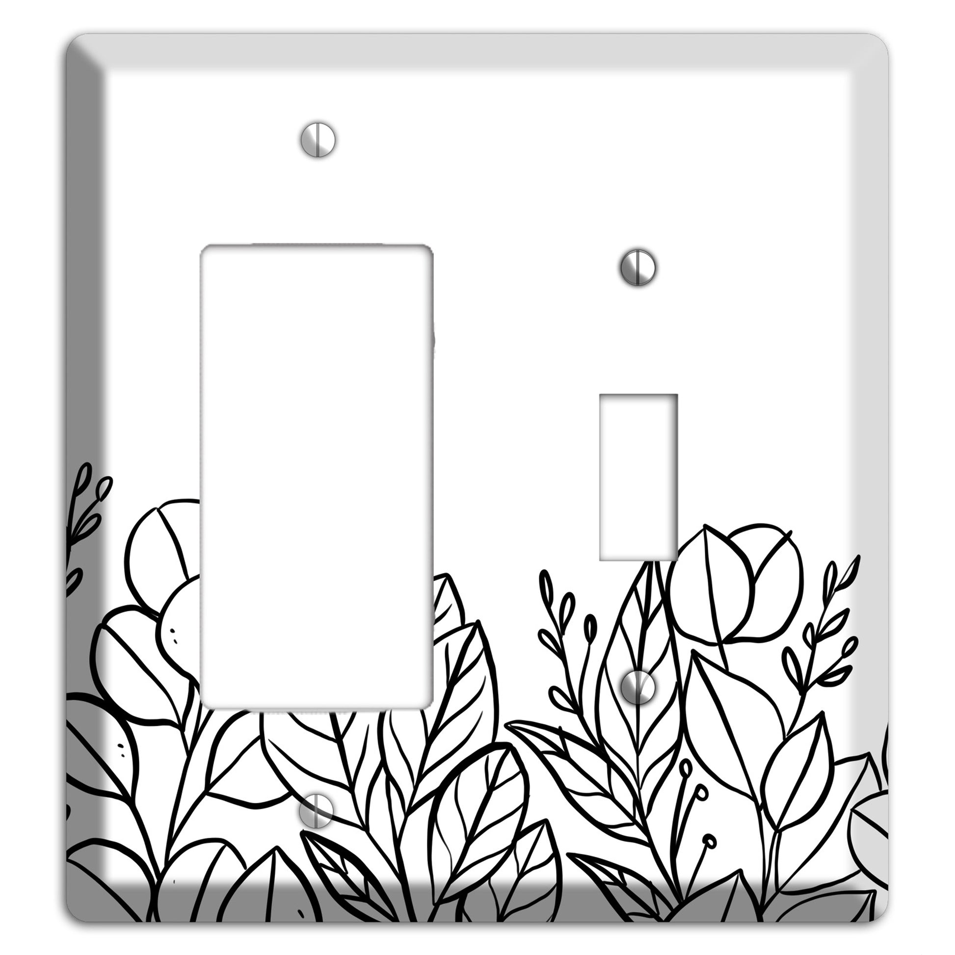 Hand-Drawn Floral 15 Rocker / Toggle Wallplate