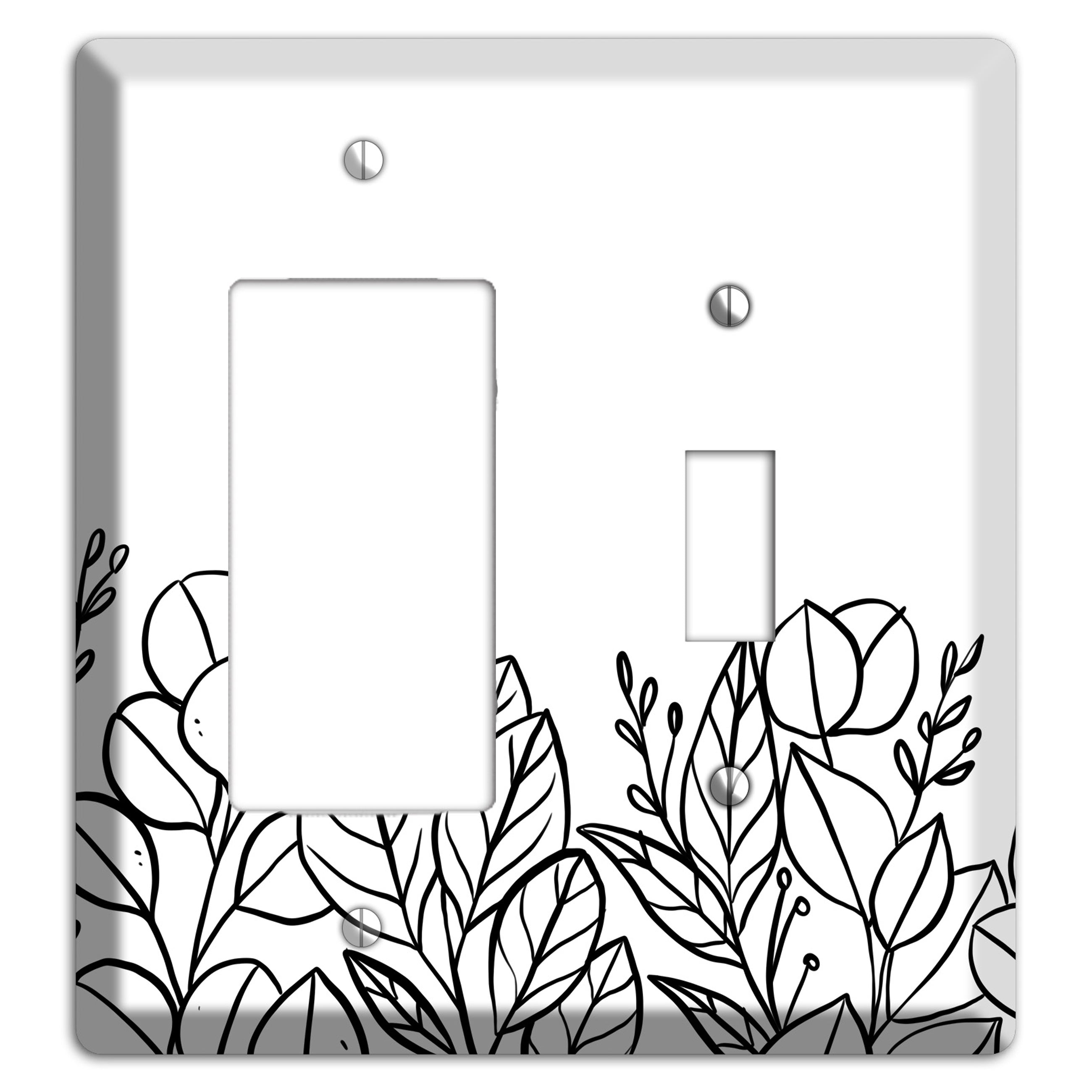 Hand-Drawn Floral 15 Rocker / Toggle Wallplate
