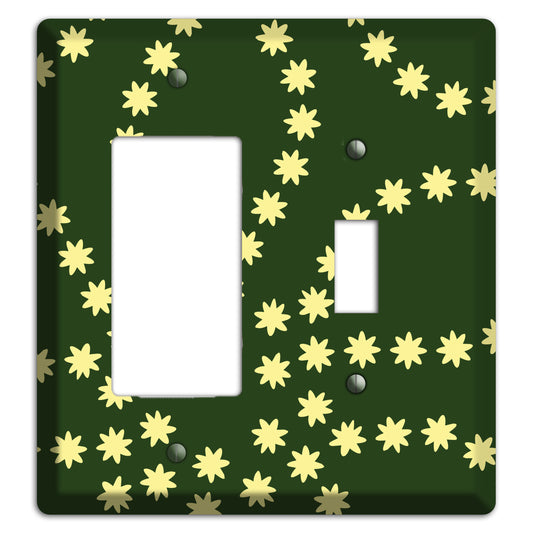 Green with Yellow Constellation Rocker / Toggle Wallplate