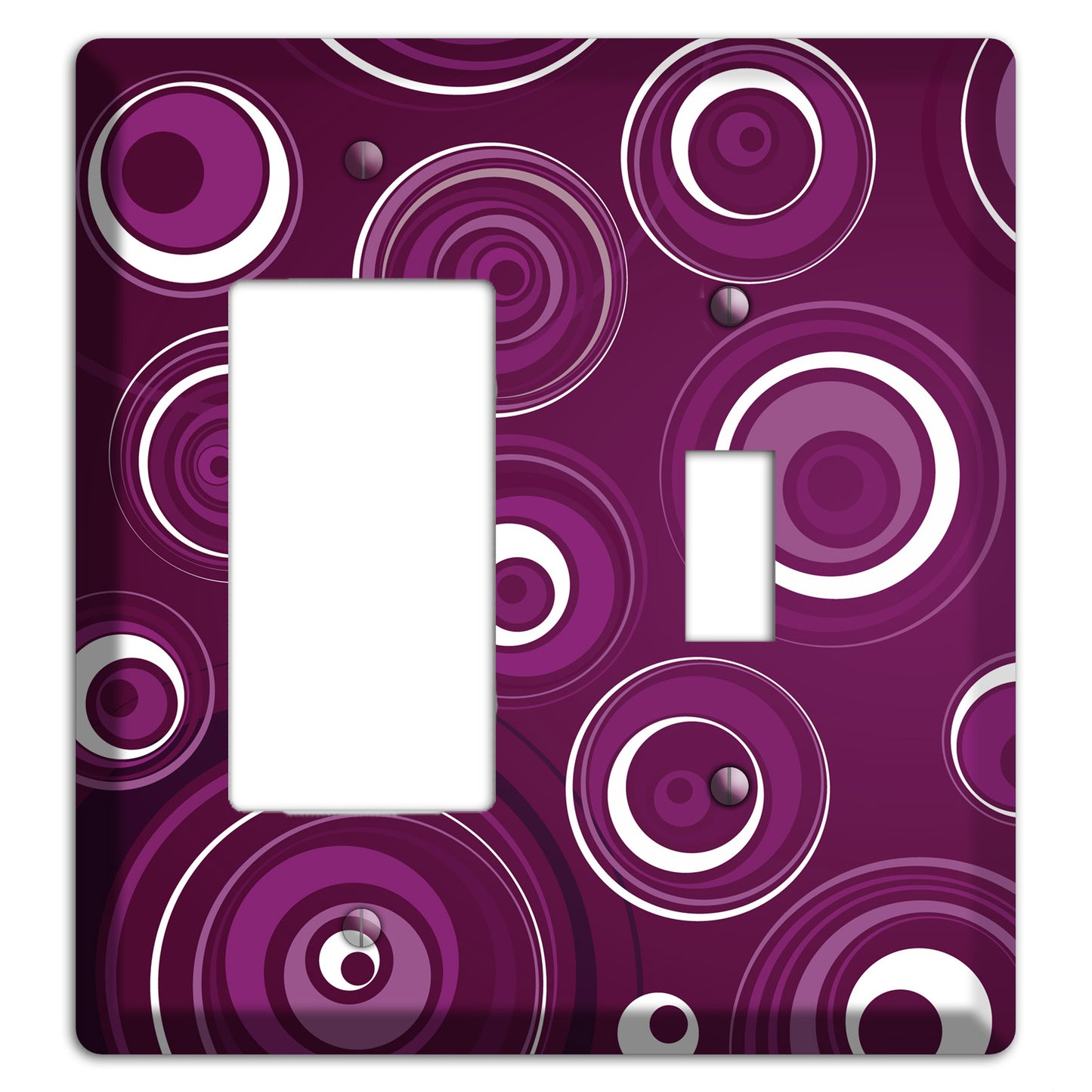 Purple Circles 2 Rocker / Toggle Wallplate
