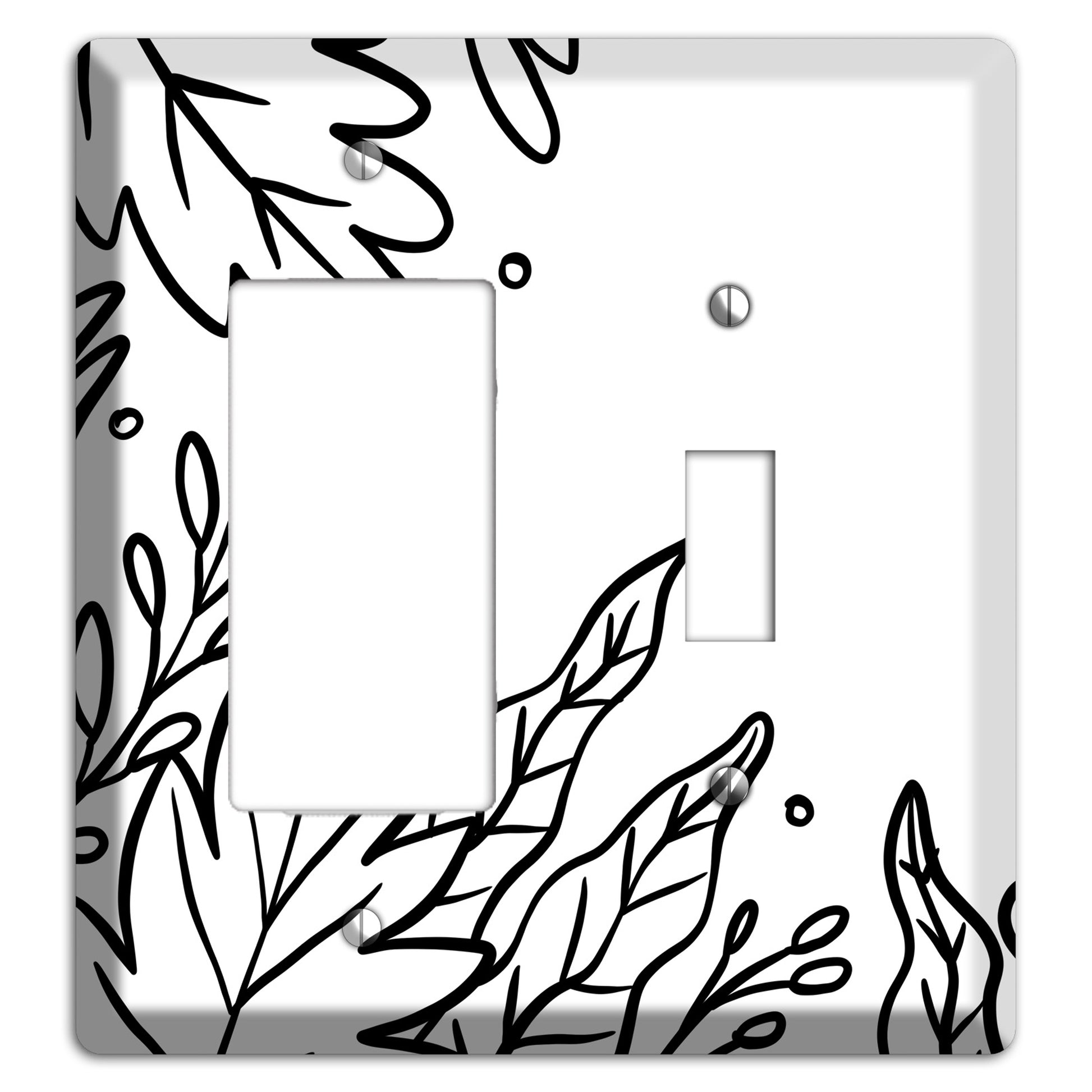 Hand-Drawn Floral 12 Rocker / Toggle Wallplate