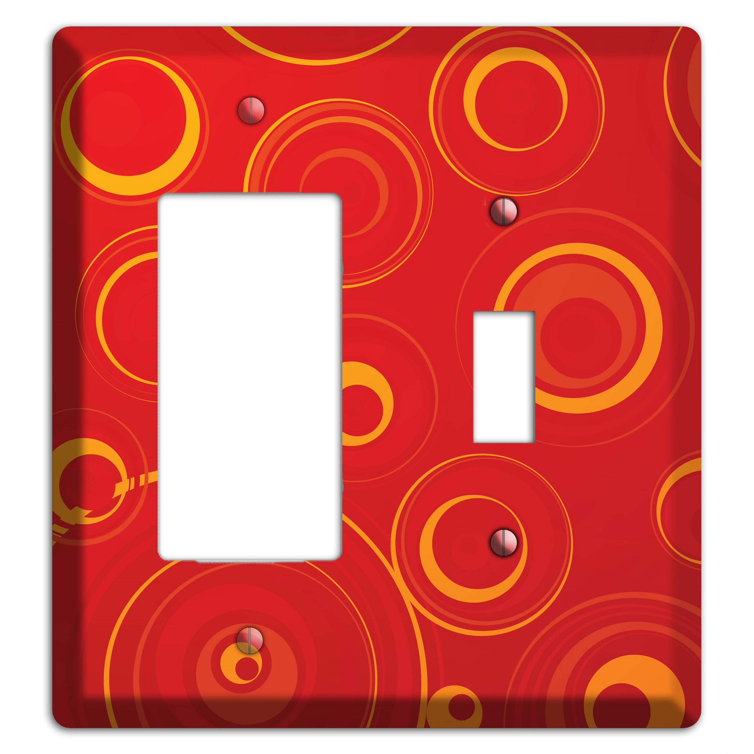 Red Circles Rocker / Toggle Wallplate