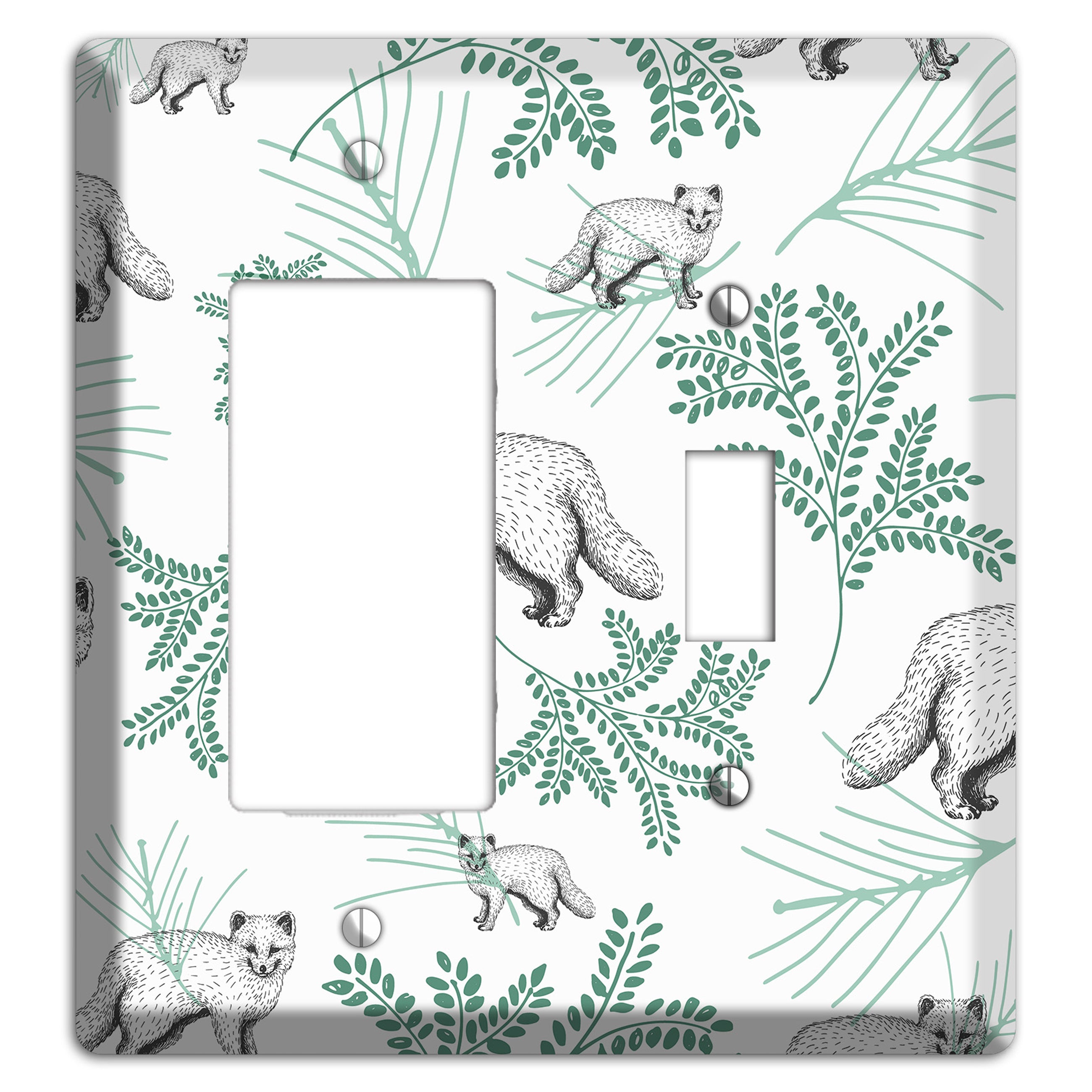 Wildlife Arctic Fox Rocker / Toggle Wallplate