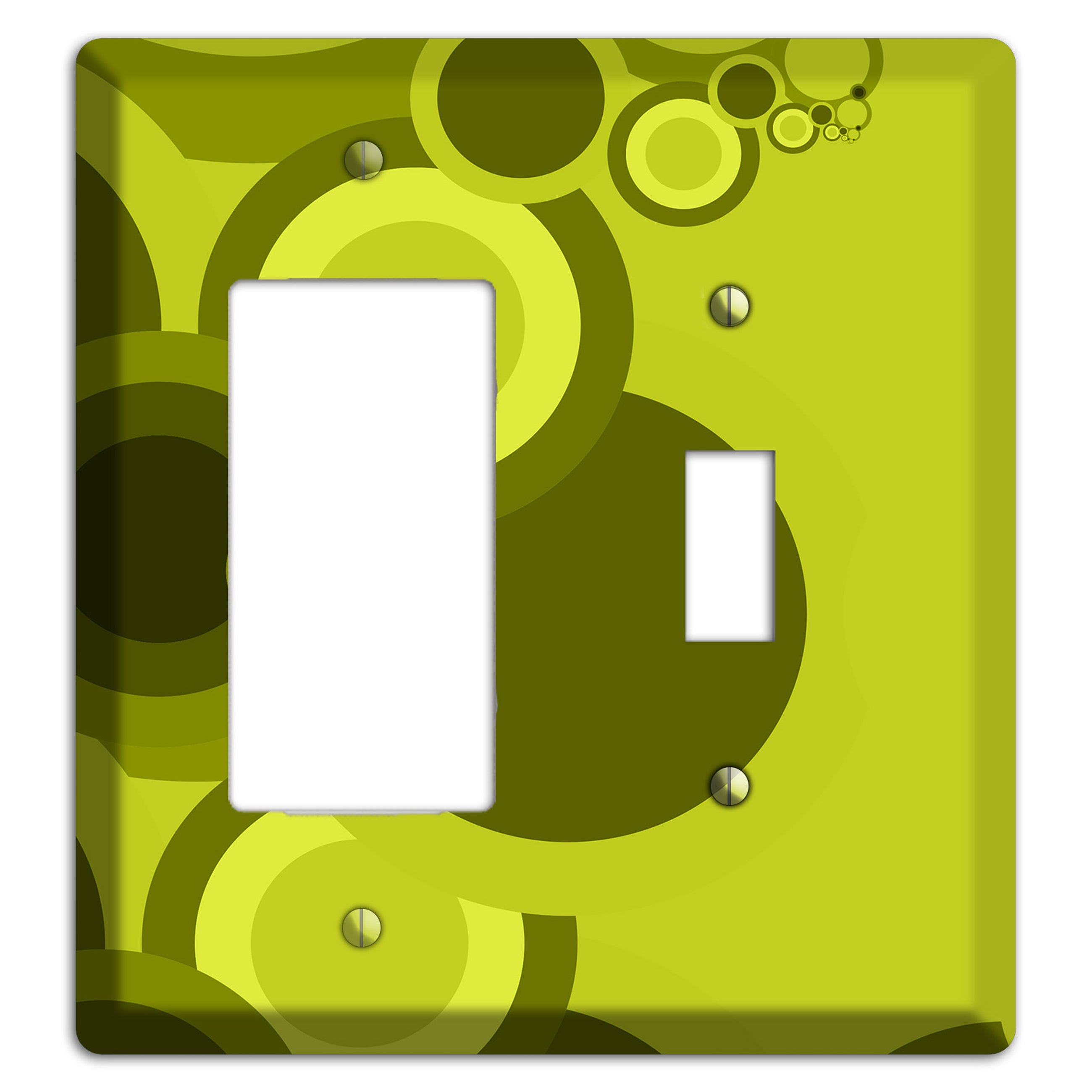 Green Circles Rocker / Toggle Wallplate