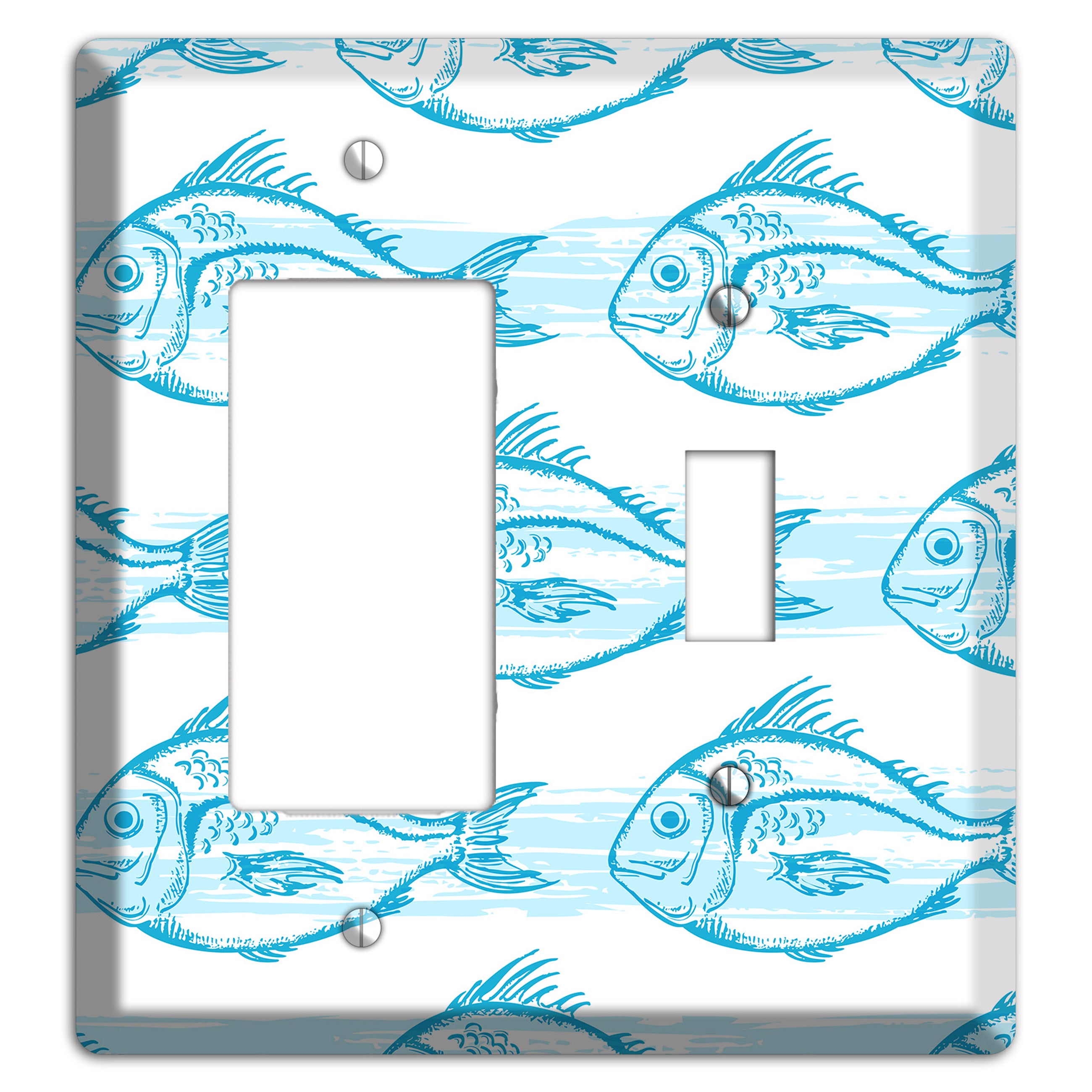 Blue Fish Rocker / Toggle Wallplate