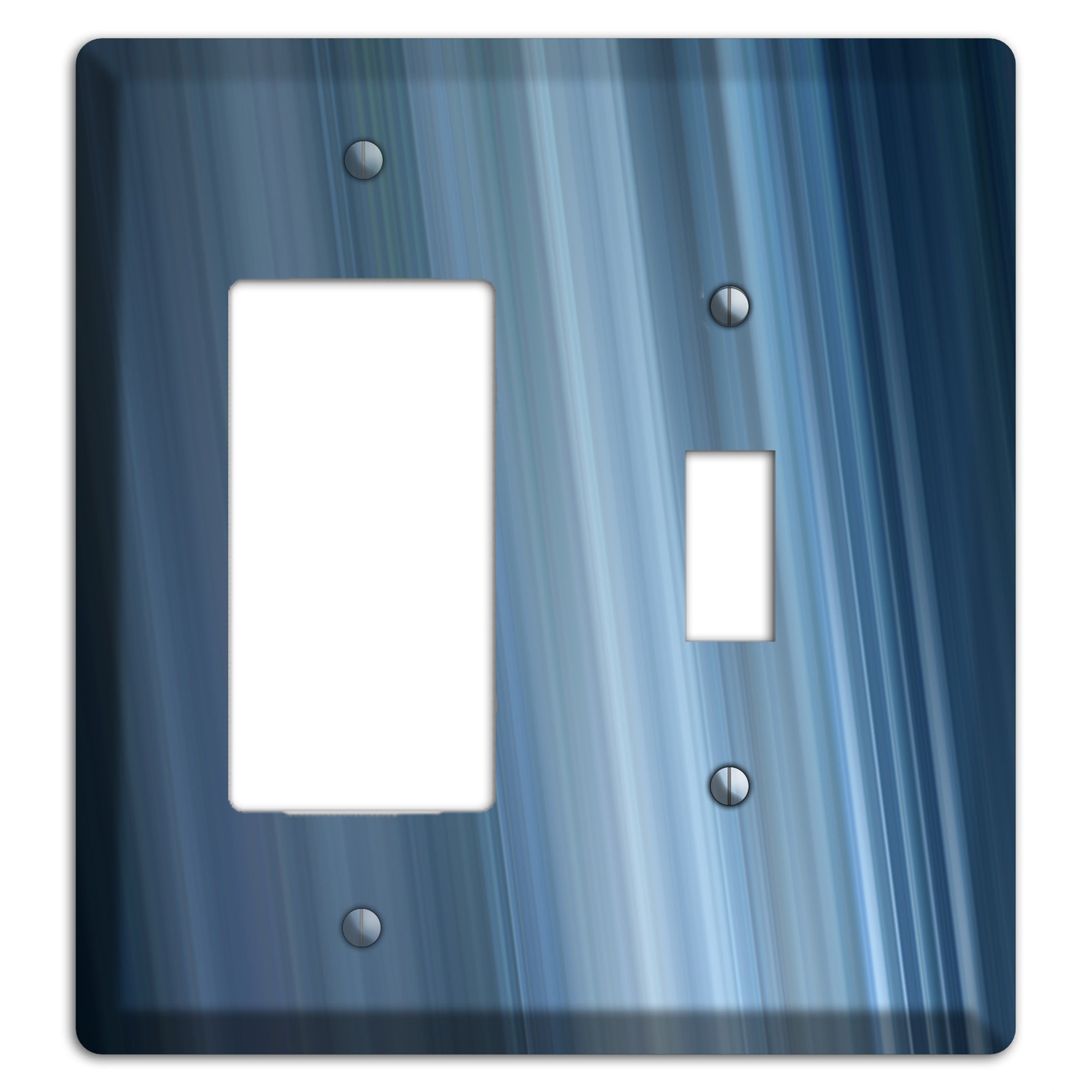 Brushed Blue Stripes Rocker / Toggle Wallplate