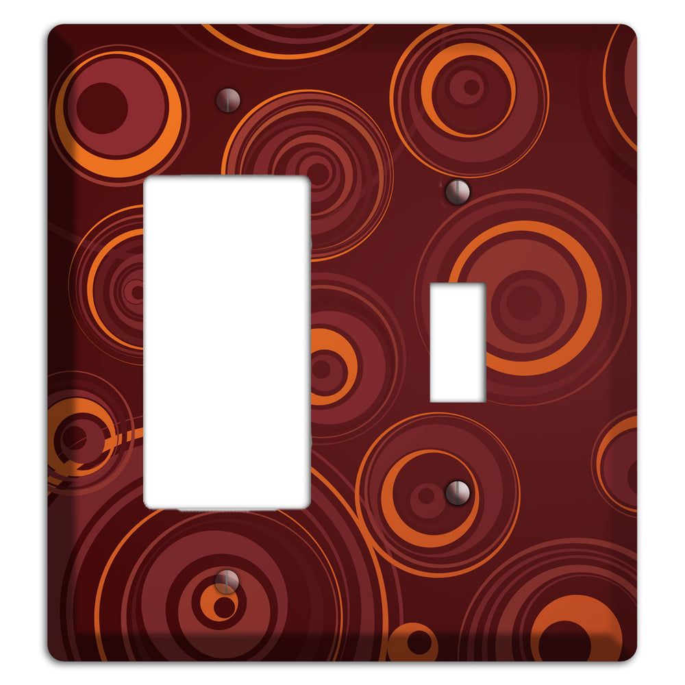 Brown Circles Rocker / Toggle Wallplate