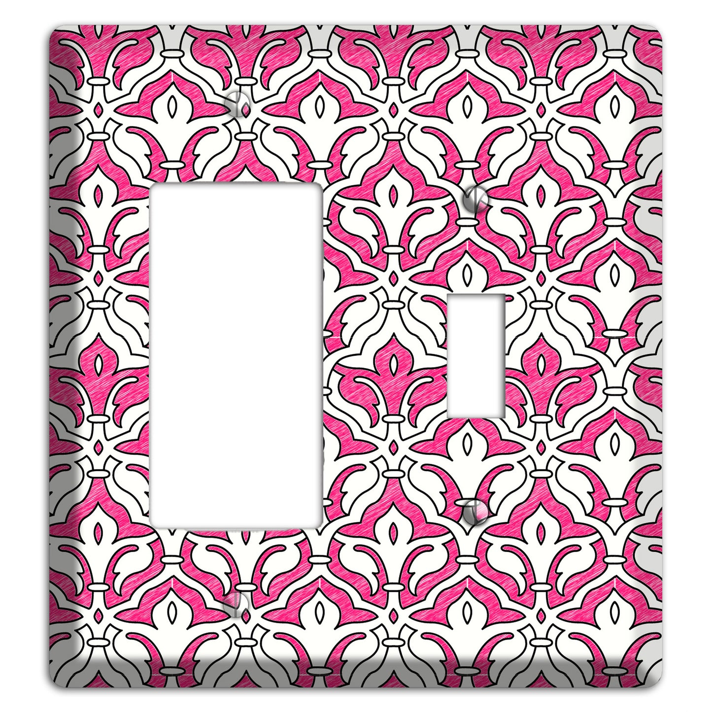 Pink Scallop Tapestry Rocker / Toggle Wallplate