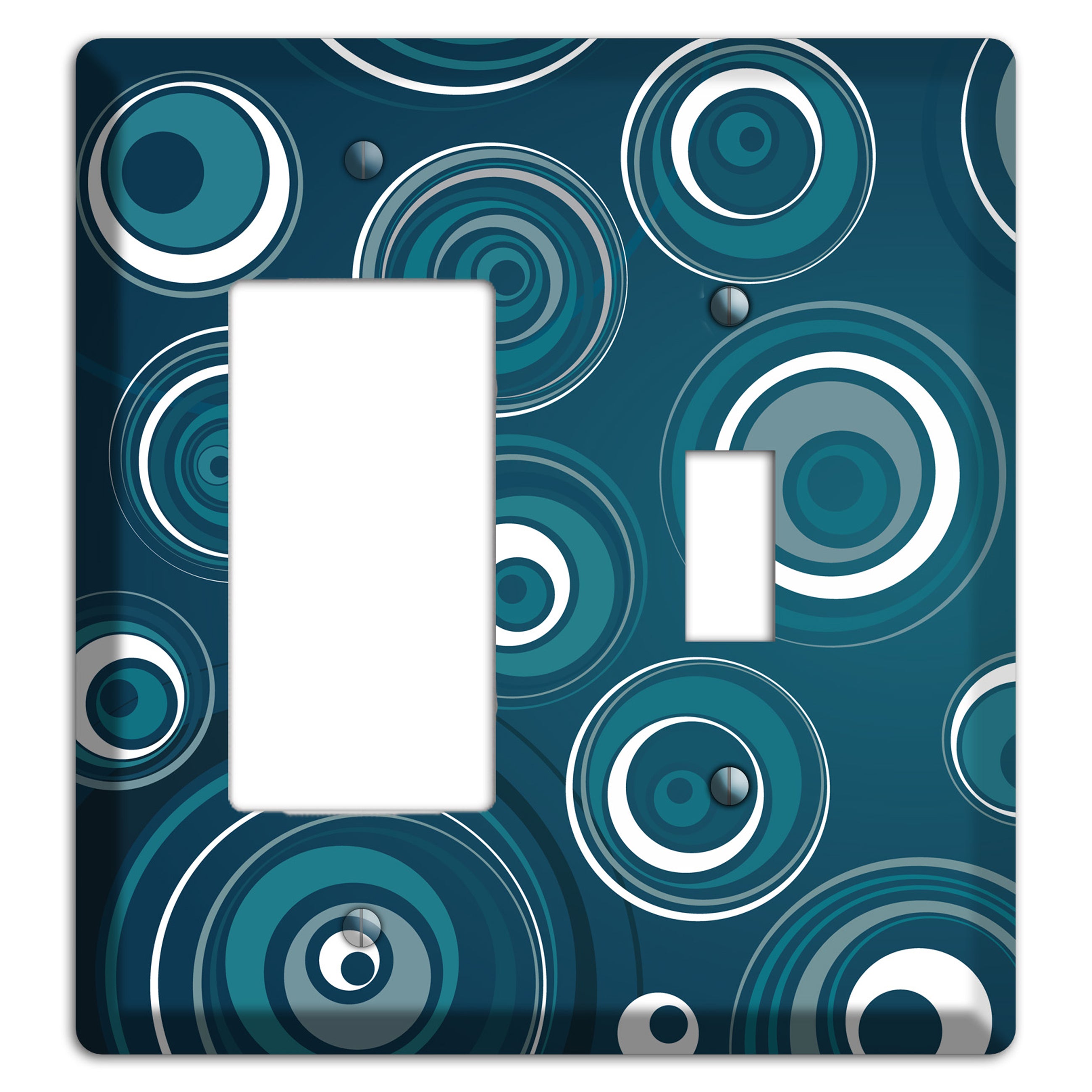 Blue Circles Rocker / Toggle Wallplate