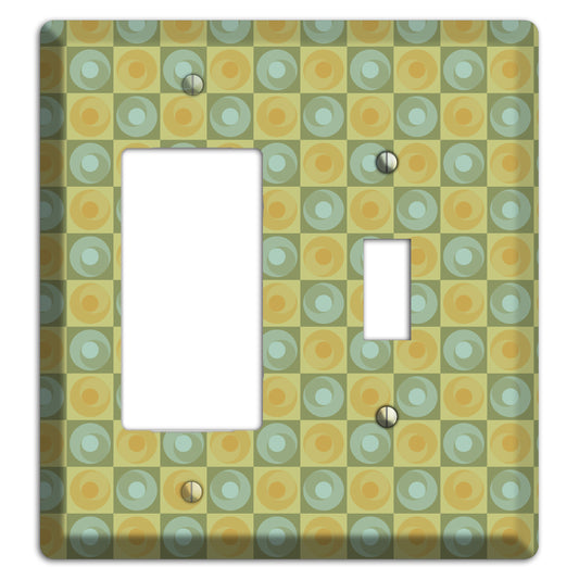 Green and Yellow Squares Rocker / Toggle Wallplate