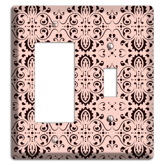 Coral Tapestry Cartouche Rocker / Toggle Wallplate