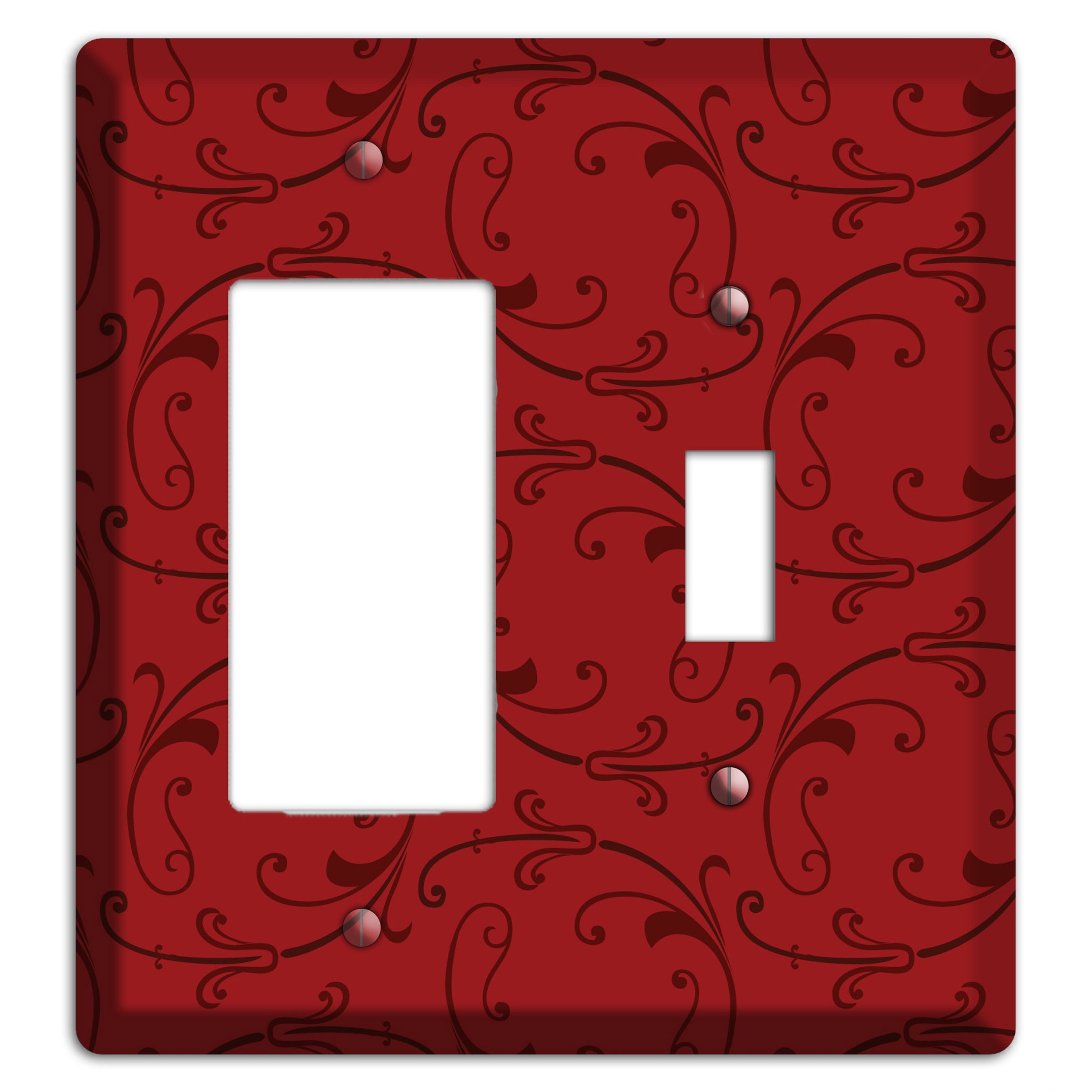 Red Victorian Sprig Rocker / Toggle Wallplate