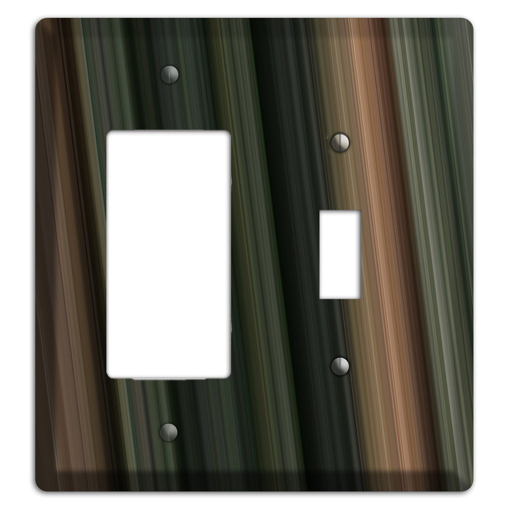 Multi Brown and Grey Ray of Light Rocker / Toggle Wallplate