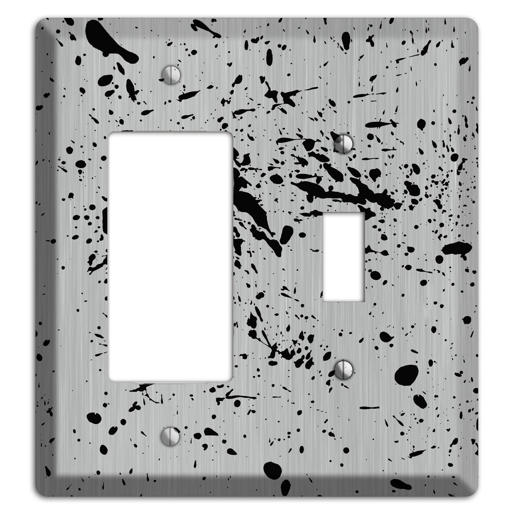 Ink Splash 4 Stainless Steel Rocker / Toggle Wallplate