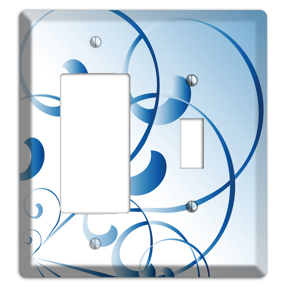 Blue Swoop Rocker / Toggle Wallplate