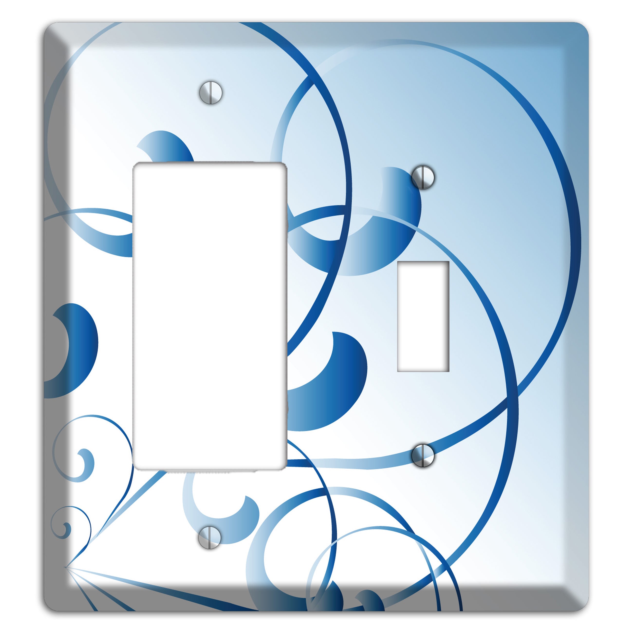 Blue Swoop Rocker / Toggle Wallplate