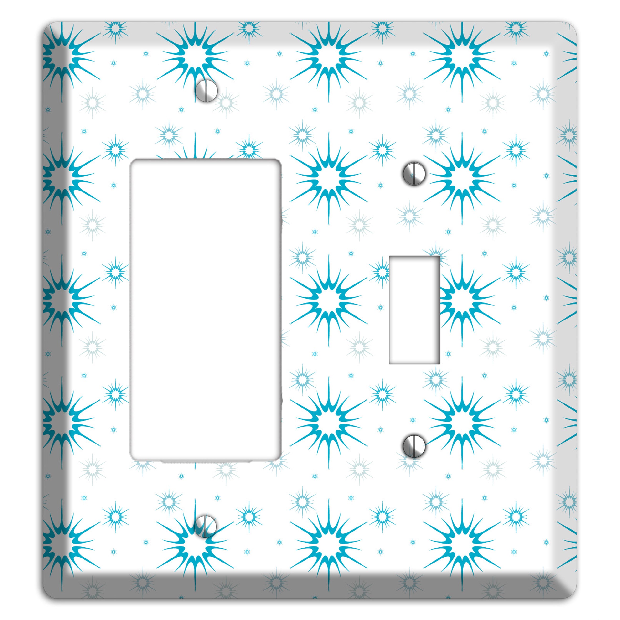 Blue Retro Burst Rocker / Toggle Wallplate