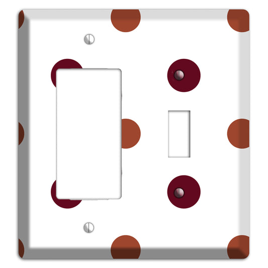 Multi Brown Medium Polka Dots Rocker / Toggle Wallplate